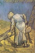 Vincent Van Gogh Peasant Woman Cutting Straw (nn04) painting